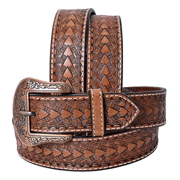 COMFYTACK Western Genuine Leather Belt for Men Women Cowboy Cowgirl Handmade Unisex Full Grain Heavy Duty Floral Tooled Belt